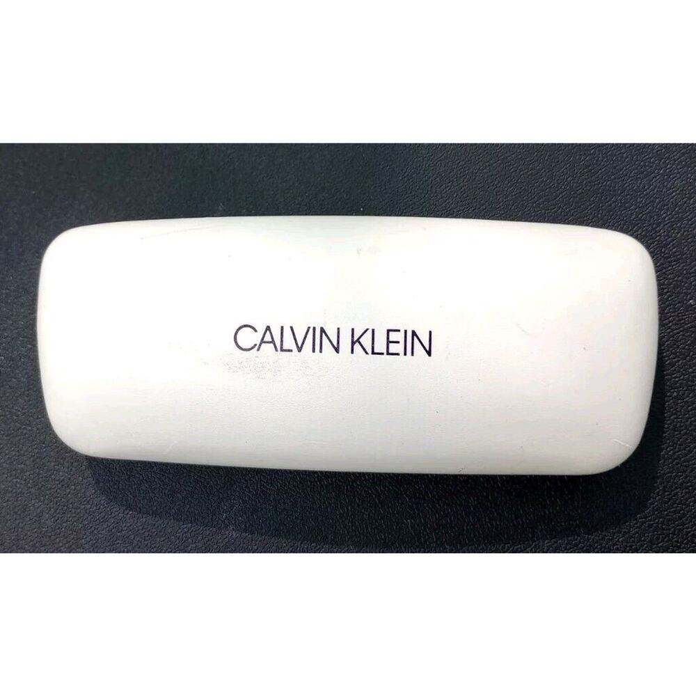 Calvin Klein Jeans White Clamshell Glasses Hard Case (6 ⅛" x 2 ½" x 2")